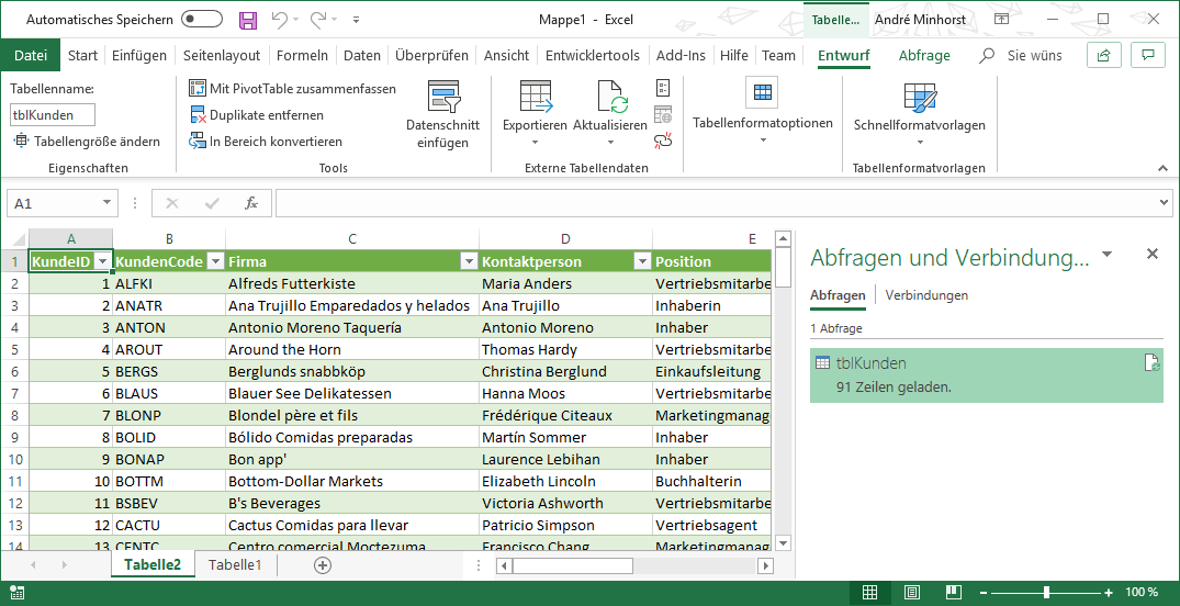 Access-Daten nach Excel verknüpfen - Access basics