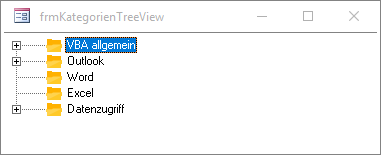 Aussehen des TreeView-Steuerelements nach dem öffnen